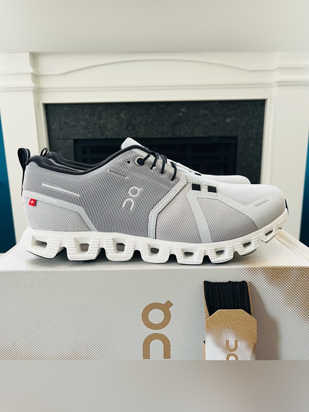 On Cloud 5 Waterproof Men’s Running Sneakers Low Top Glacier/White 59.98841